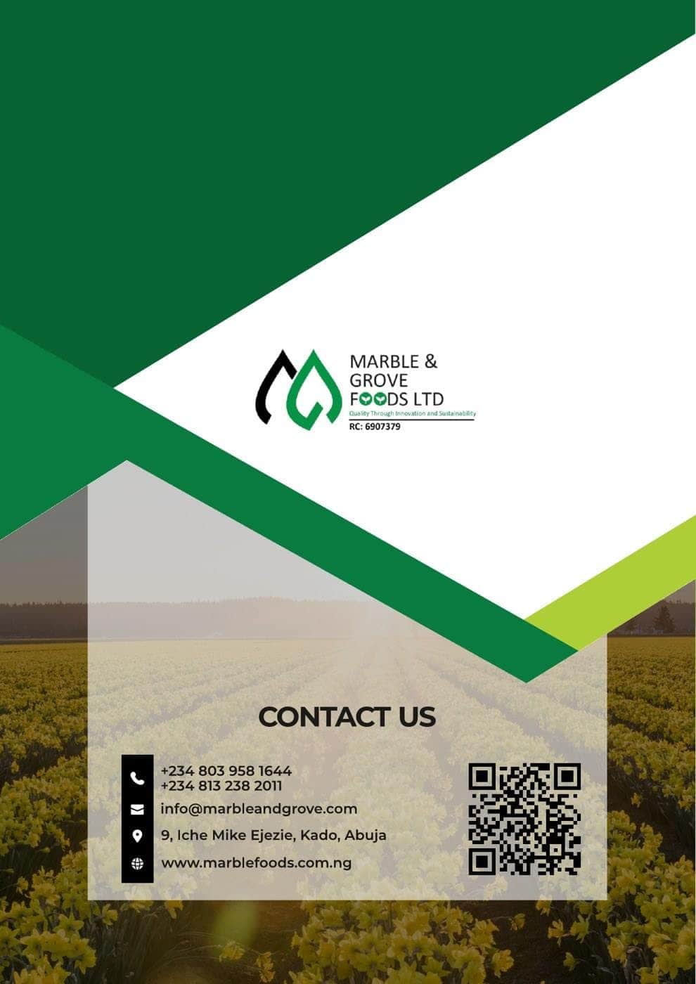 Marble & Grove Foods contact details from catalogue